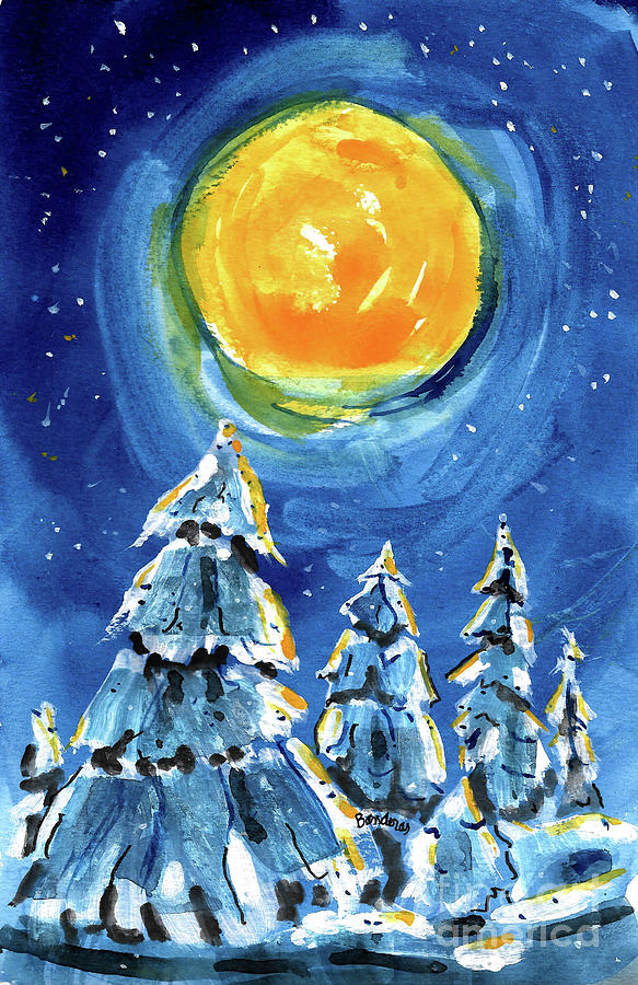 Winter Moon Painting by Terry Banderas