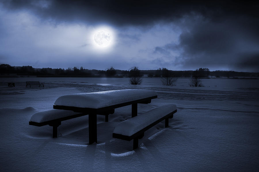 Christmas Photograph - Winter Moonlight by Jaroslaw Grudzinski