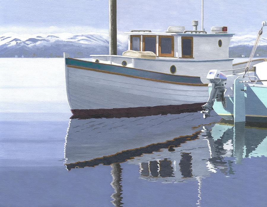 Winter Moorage Painting by Gary Giacomelli