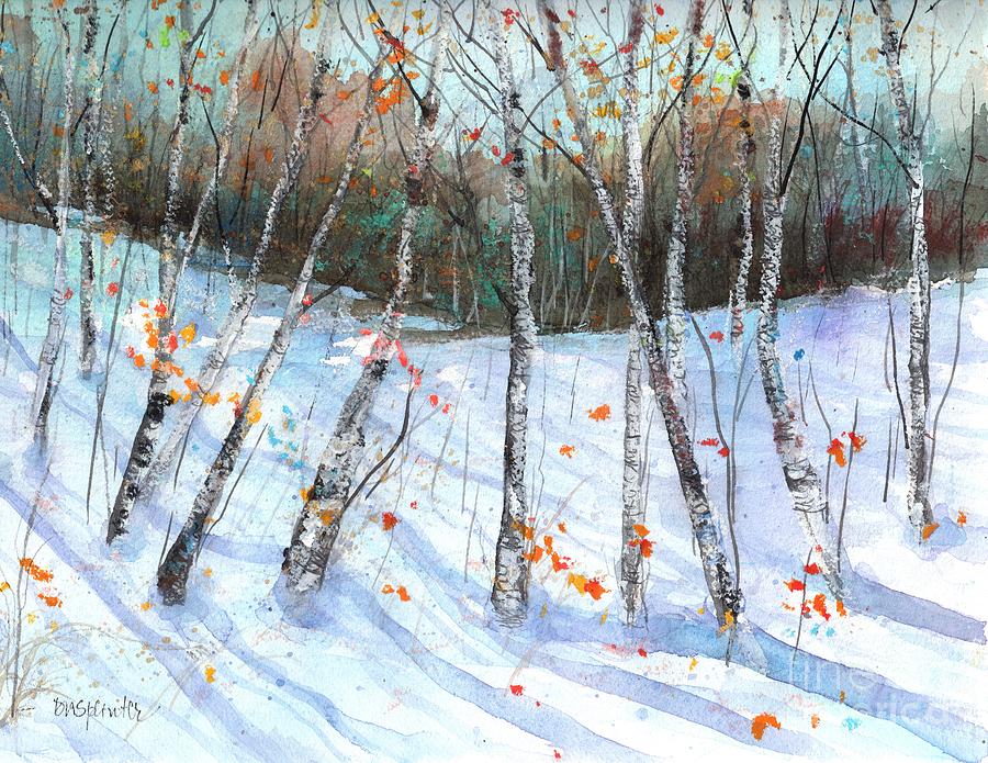 Birch Trees Painting - Winter Morning by Diane Splinter