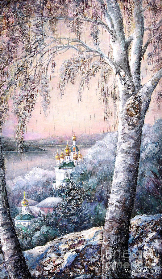 Nature Painting - Winter morning by Maya Bukhina