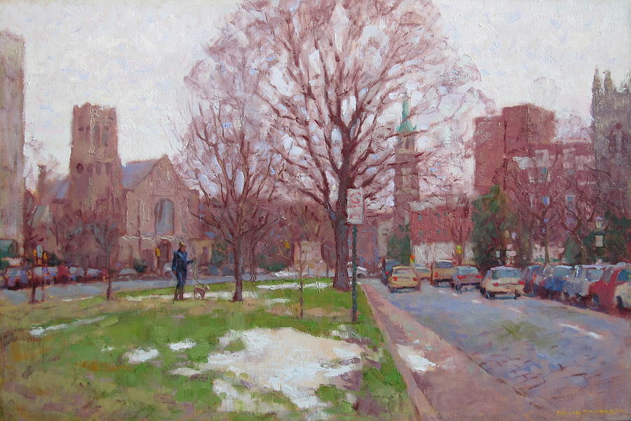 Richmond Painting - Winter Morning on Monument by David Tanner
