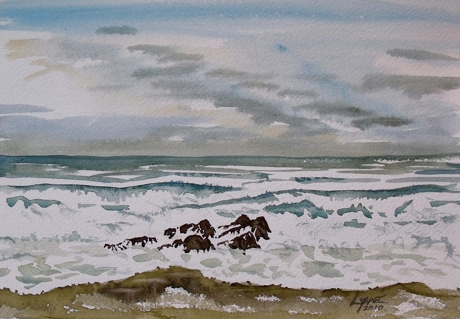 Winter morning seascape Painting by Lynne Haines