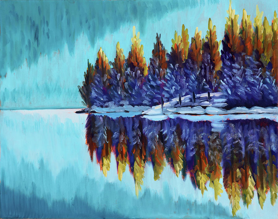 Winter - Mountain Lake Painting by Kevin Hughes