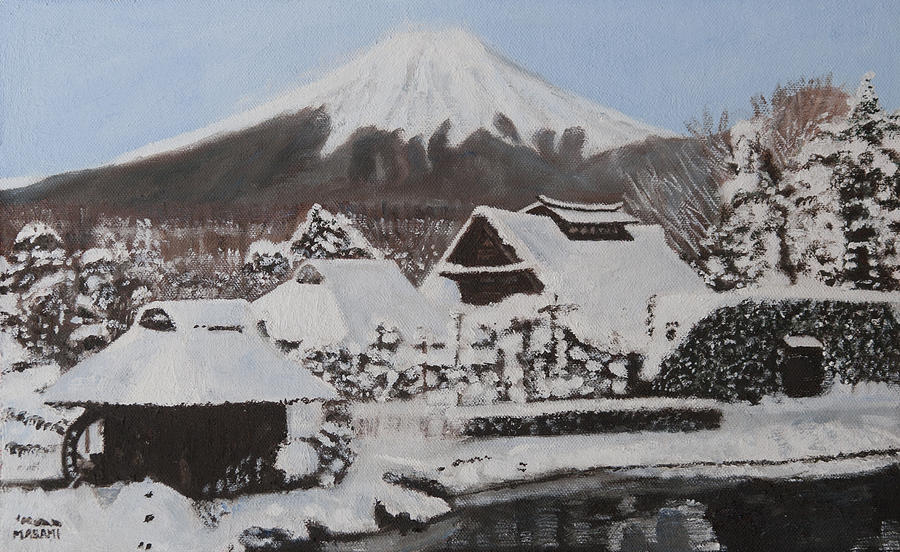 Winter Mountain Painting by Masami Iida