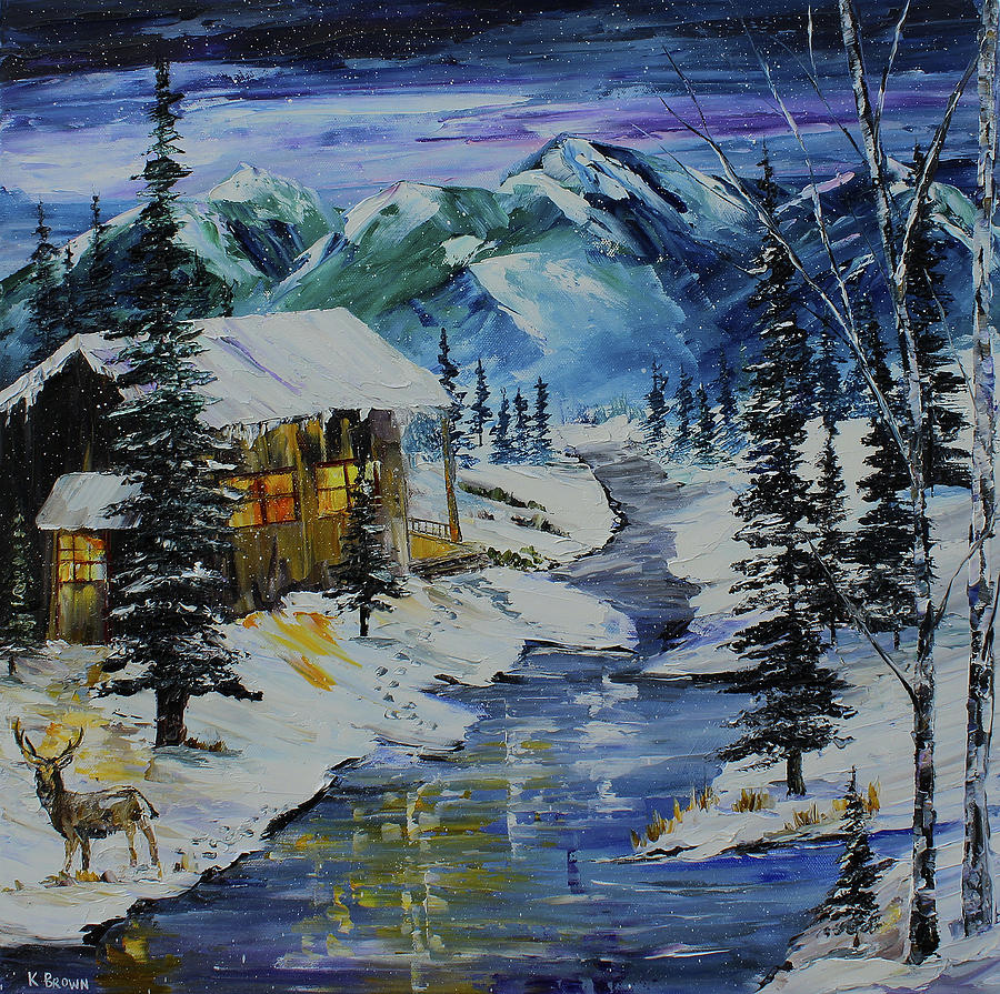 Winter Mountains Painting by Kevin Brown