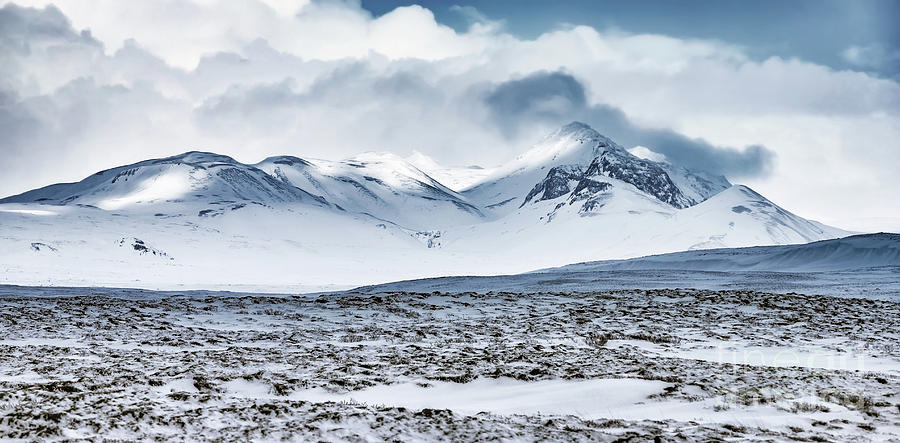 Winter mountains landscape, Iceland Photograph by Anna Om