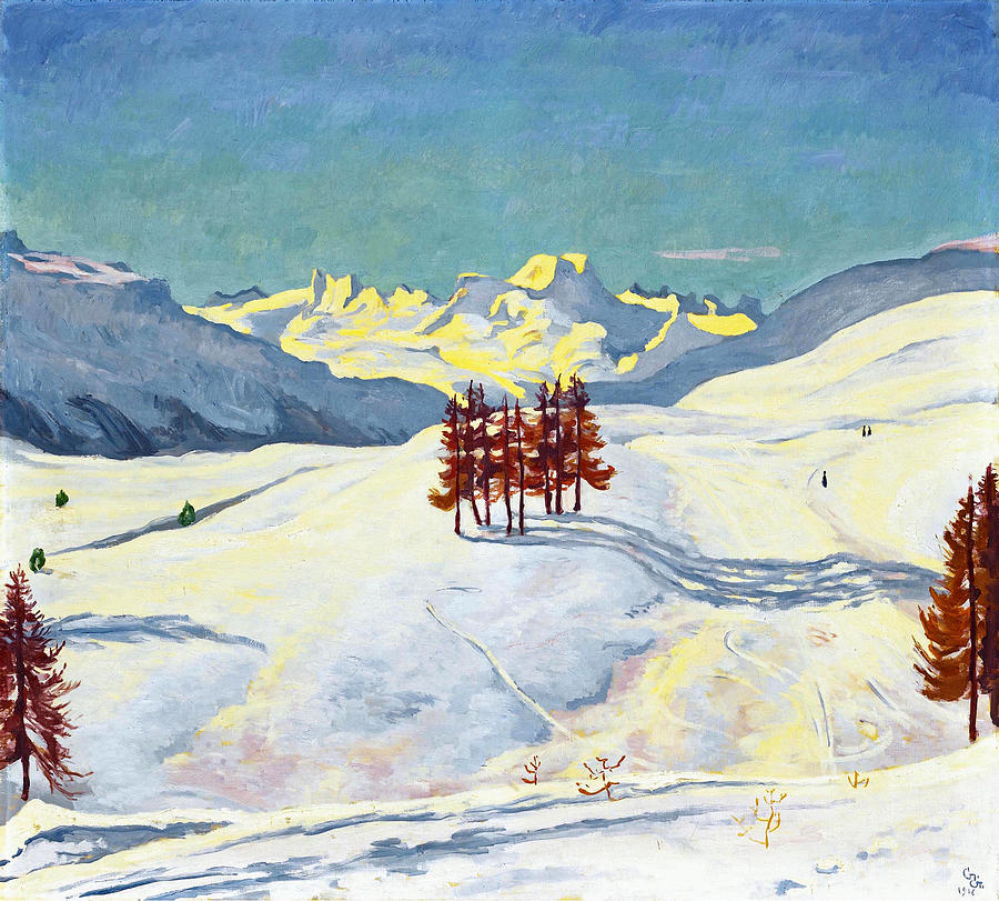 Winter near St Moritz Painting by Giovanni Giacometti