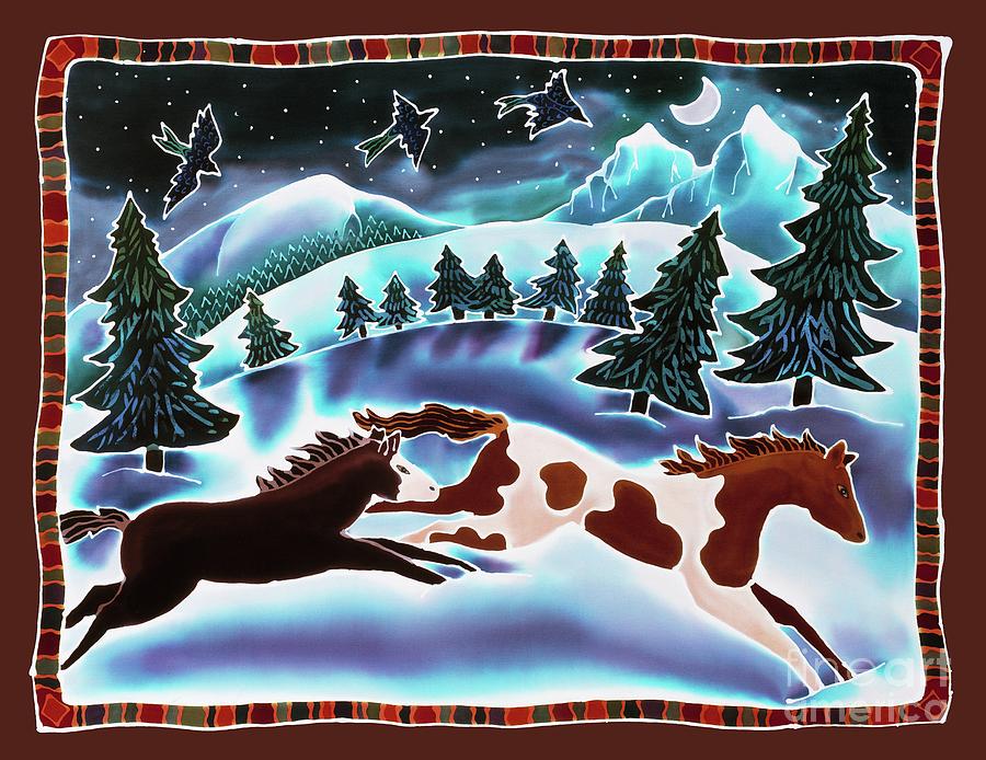 Horse Painting - Winter Night Run by Harriet Peck Taylor