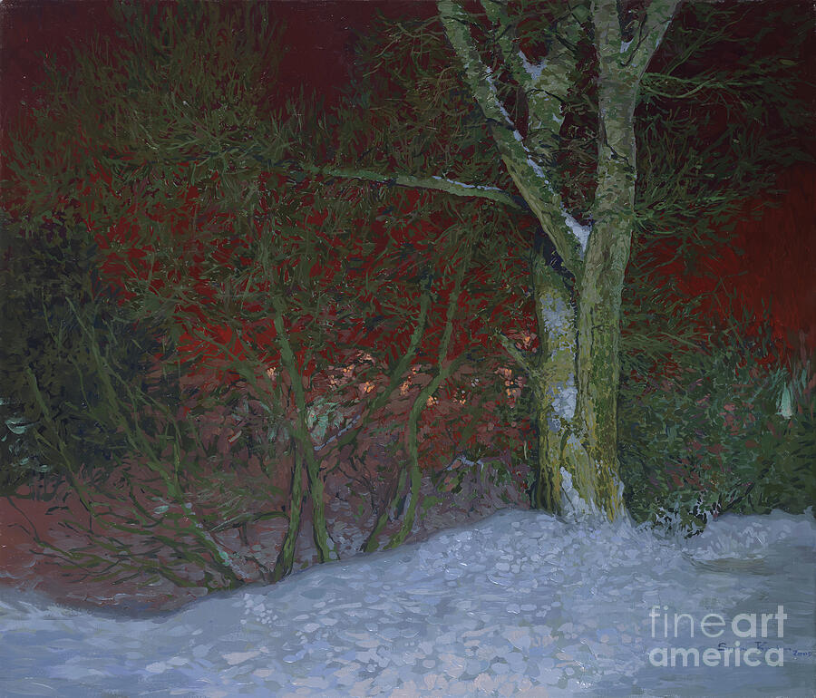 Winter Painting - Winter night by Simon Kozhin