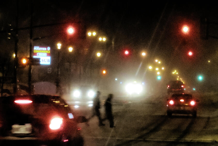 Winter night traffic Photograph by Tatiana Travelways
