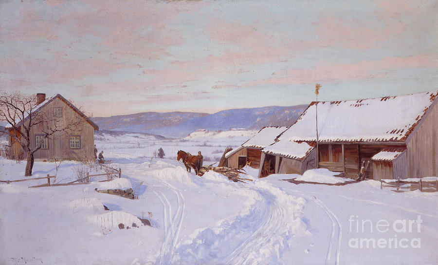 Nils Hansteen Painting - Winter  by Nils Hansteen