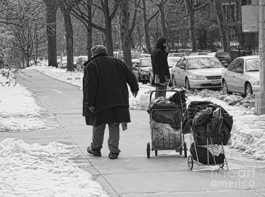 Winter NYC Homeless Seeking Shelter  Photograph by Chuck Kuhn