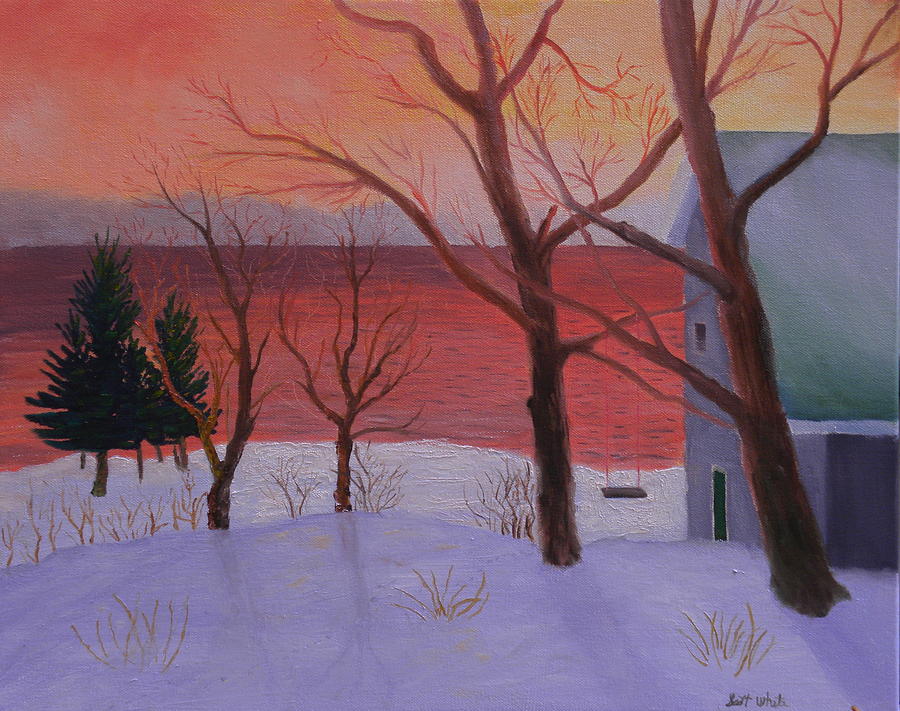 Winter Ocean Sunrise Painting by Scott W White