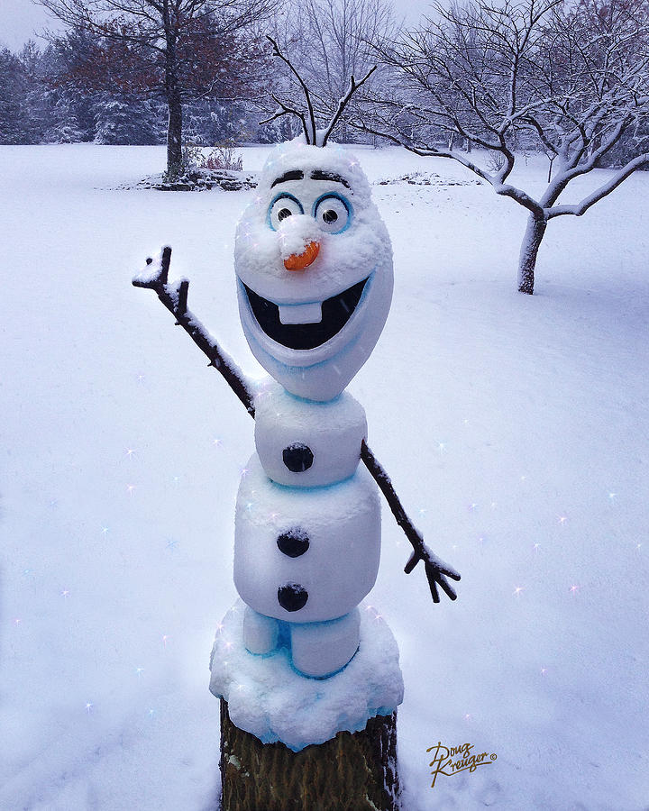 Olaf Sculpture - Winter Olaf by Doug Kreuger