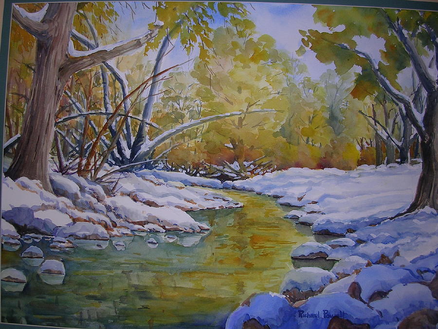 Winter on Boulder Creek Painting by Richard Powell - Fine Art America