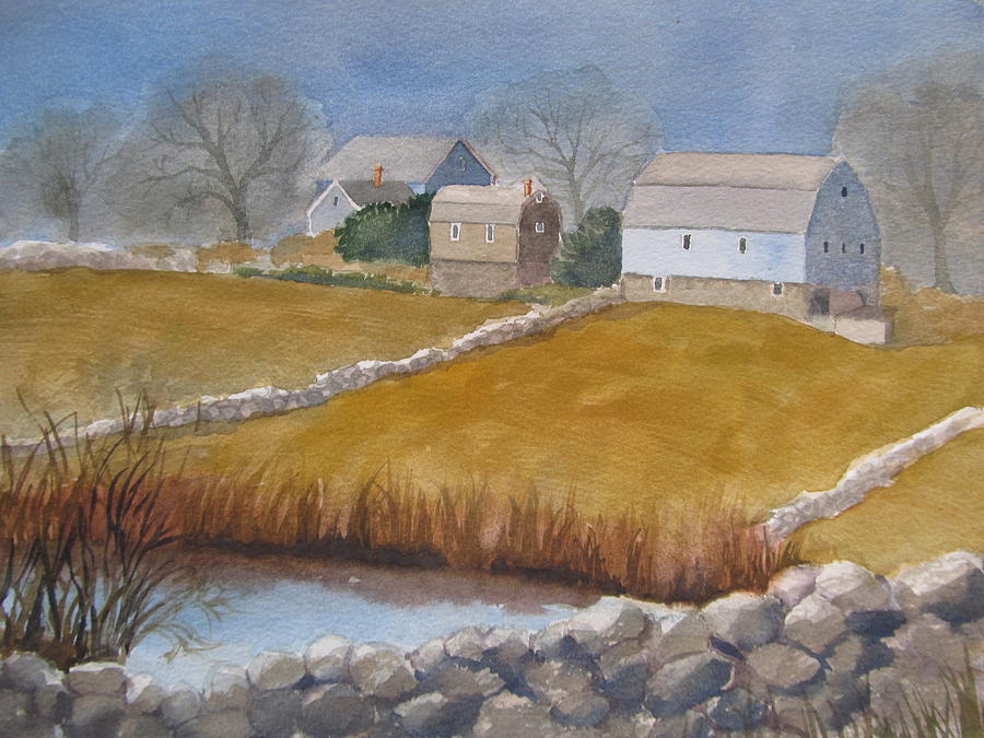 Winter on Champlin Farm Painting by Sharon Lehman