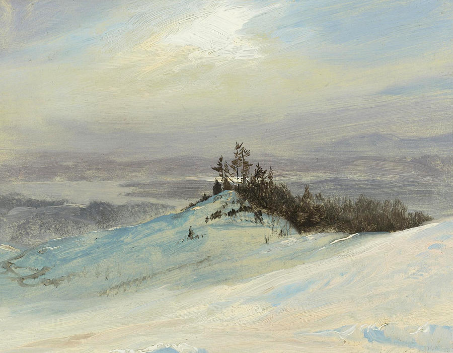Frederic Edwin Church Painting - Winter on the Hudson River near Catskill. New York by Frederic Edwin Church
