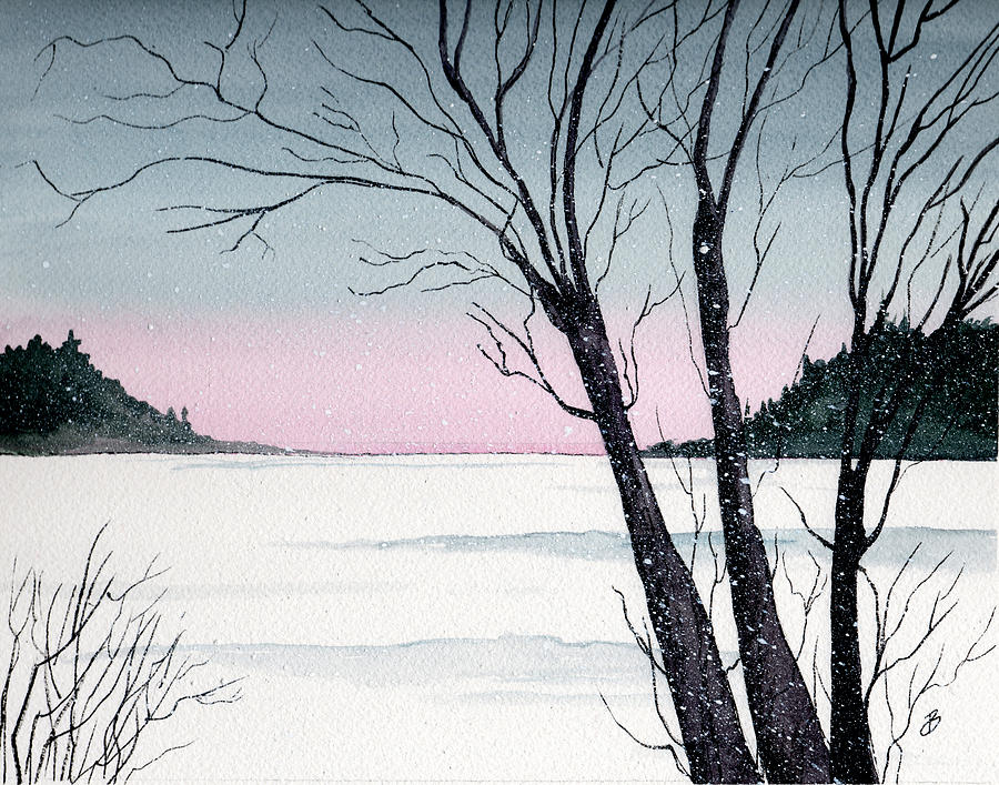 Winter On The Lake Painting by Brenda Owen