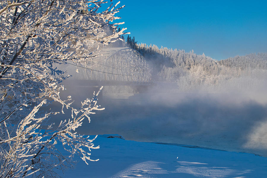 Winter on the Tanana - Ice Fog at Big Delta Photograph by Cathy Mahnke