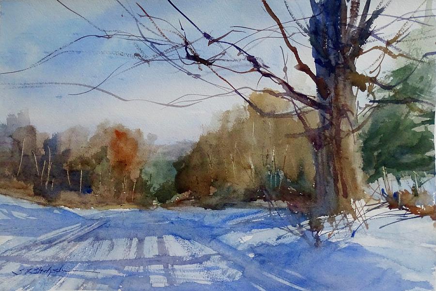 Winter on White Road Painting by Sandra Strohschein