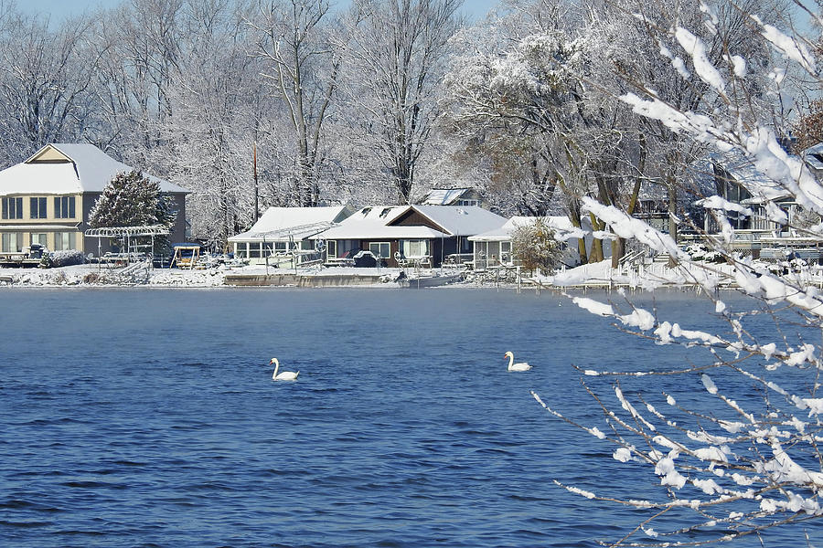 Winter Photograph - Winter on Winona Lake by Bonnie Phillips