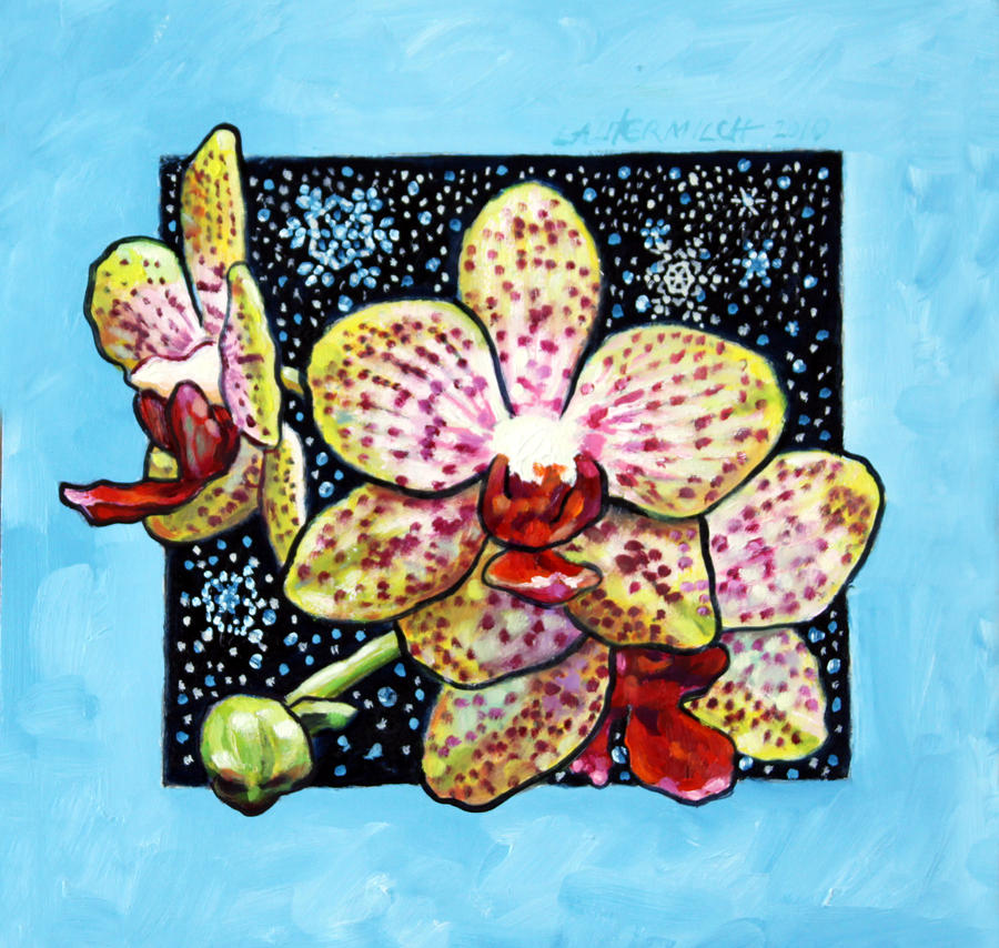 Winter Orchids Painting by John Lautermilch