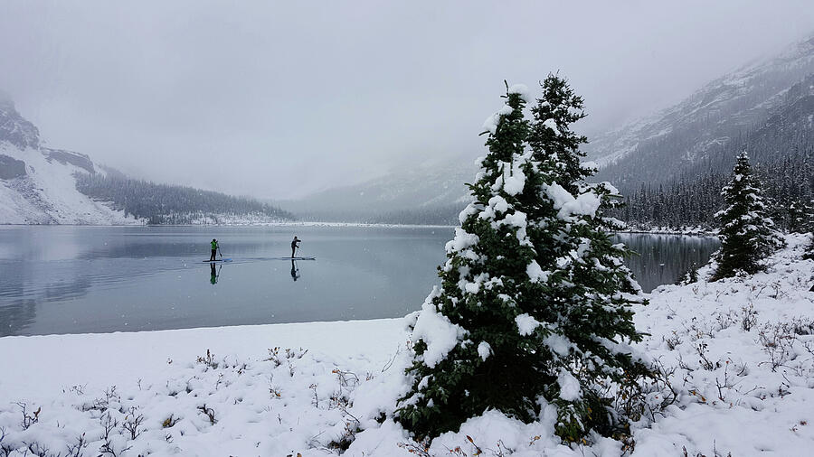 Winter Paddleboarding Photograph by William Slider