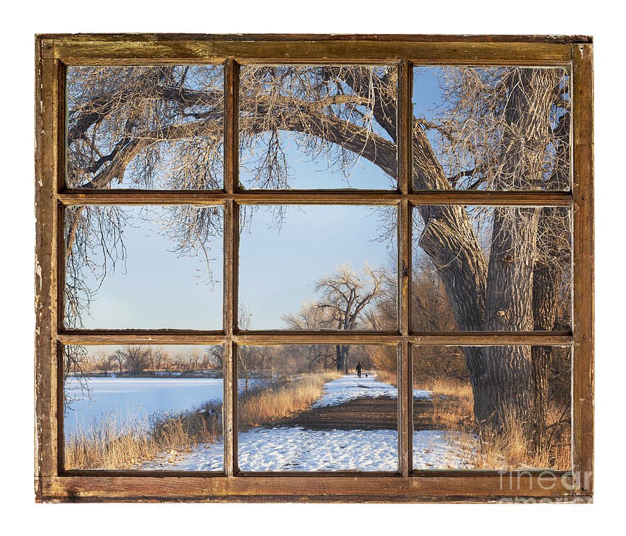 Winter Park Scene From Old Cabin Window Photograph by Marek Uliasz
