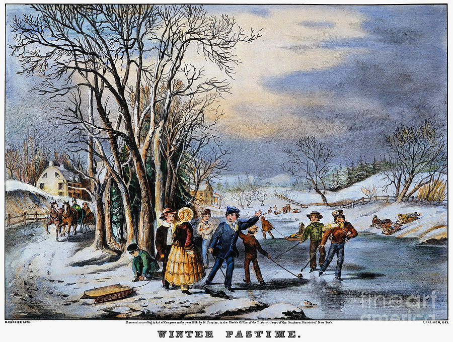 Winter Pastime, 1856 Painting by Granger