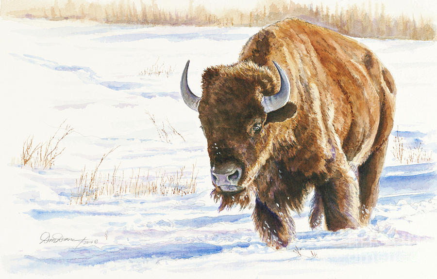 Winter Path of the Buffalo Painting by Don Dane