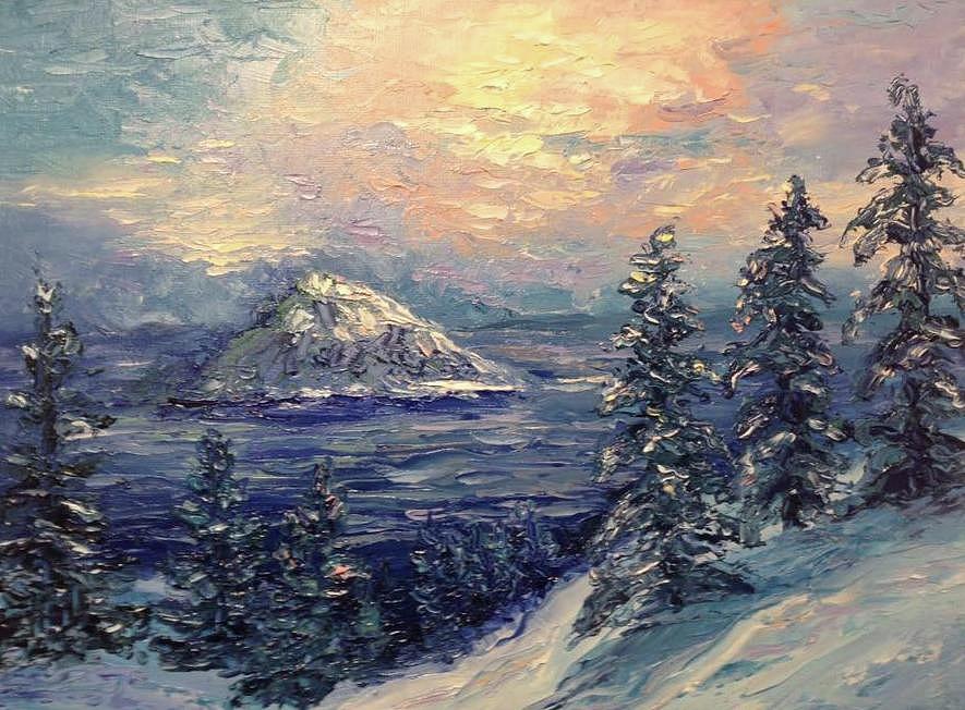 Winter Peace Painting by Natascha de la Court