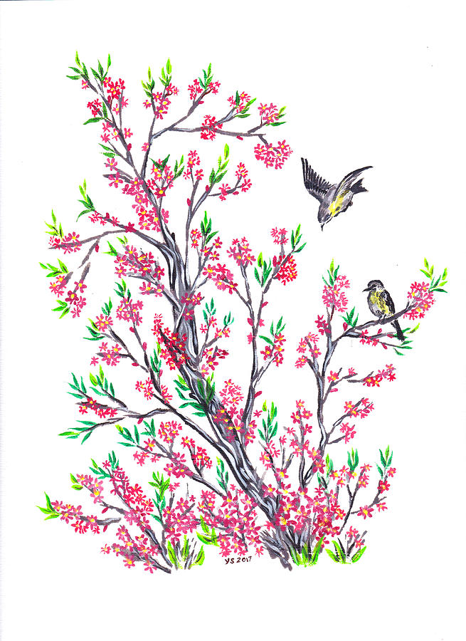 Winter Peach Blossoms Painting