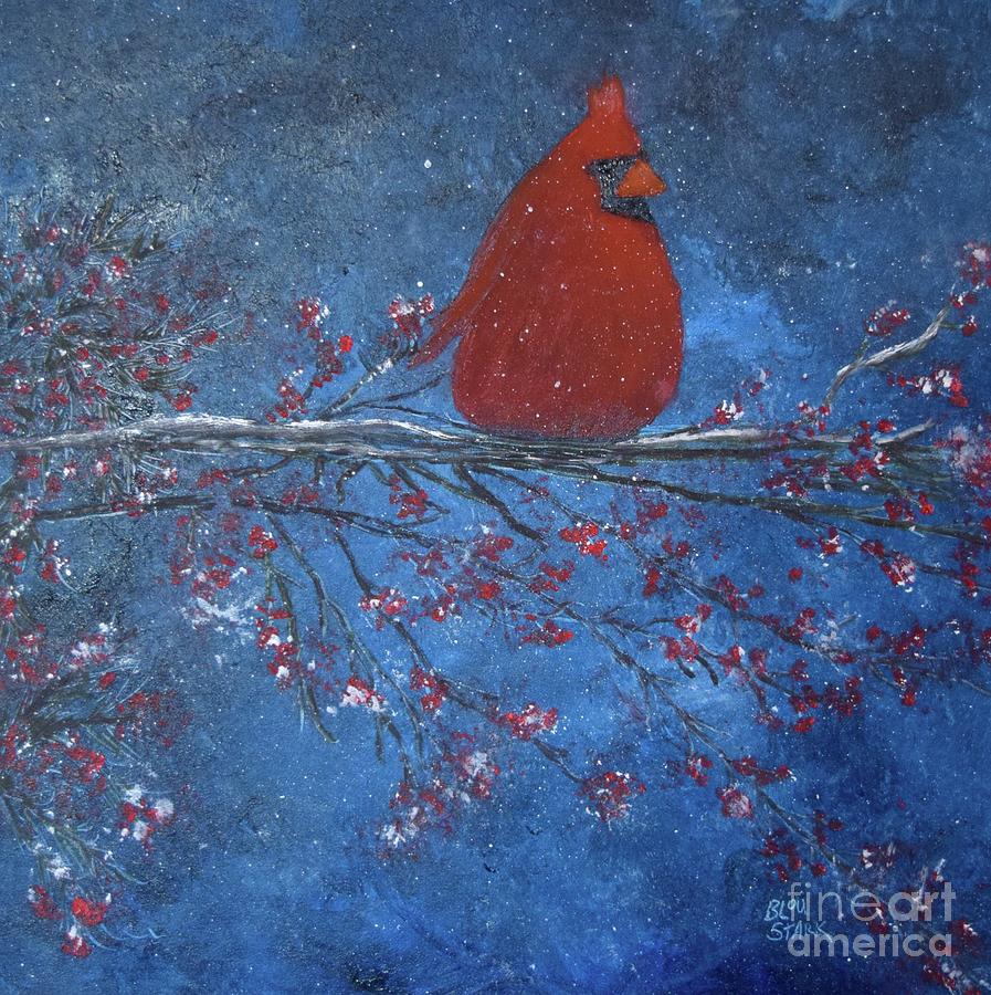 Winter Perch  Painting by Barrie Stark