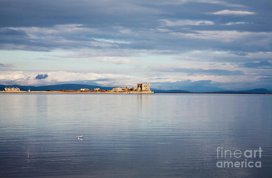 Winter Piel Castle and Piel Island from Walney Island Barrow-in-Furness Morecambe Bay Cumbria Photograph by Michael Walters