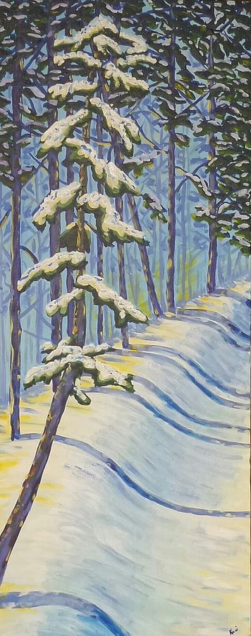 Winter Pine Painting