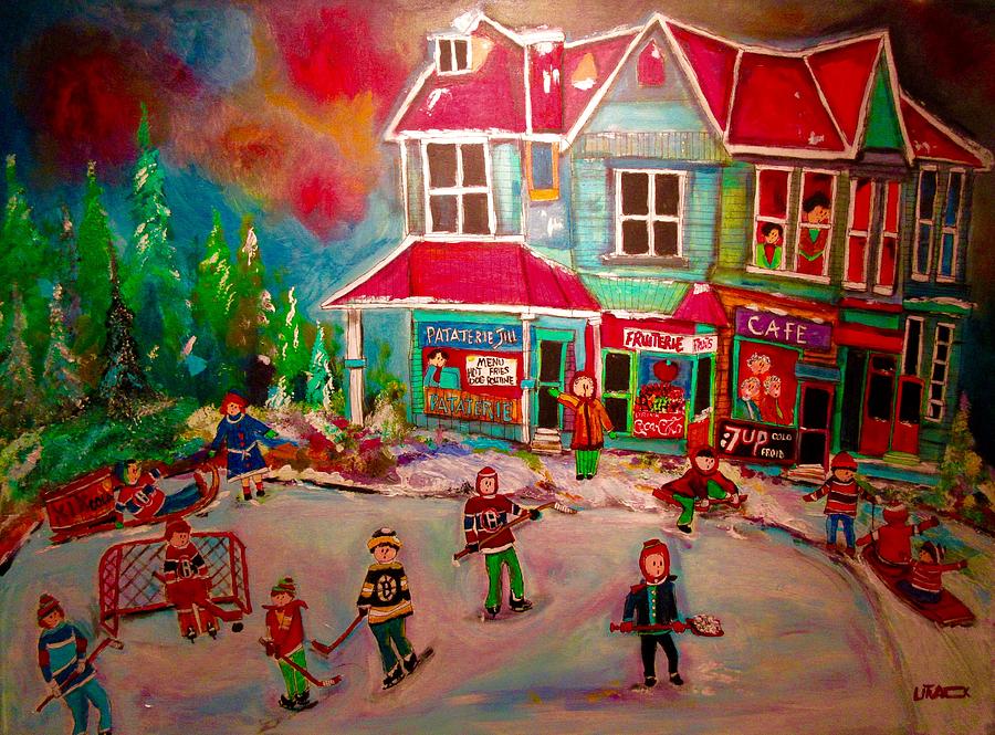 Winter Playground Painting by Michael Litvack