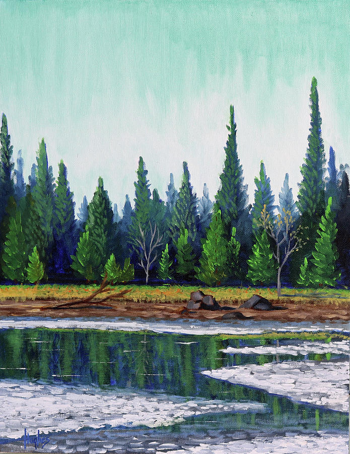 Winter Pond Painting by Kevin Hughes
