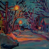 Winter Painting - Winter Quebec St by Elizabeth Fraser Winter Painting - Winter Quebec St by Elizabeth Fraser