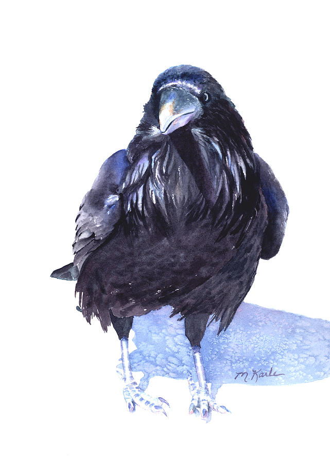 Winter Raven Painting by Marsha Karle