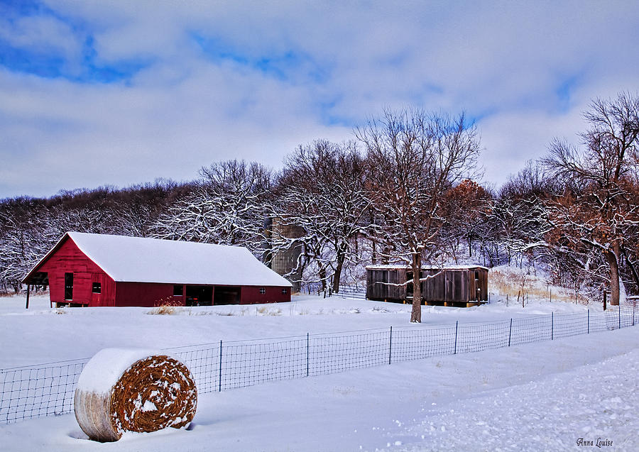 Winter Red Barn Photograph by Anna Louise