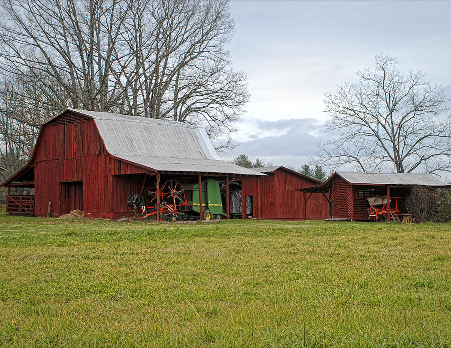 Winter Red Barn by Claire Turner Winter Red Barn by Claire Turner