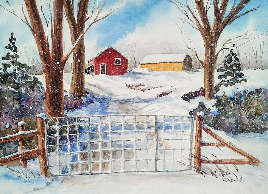 Winter Red Painting by Sheila Romard