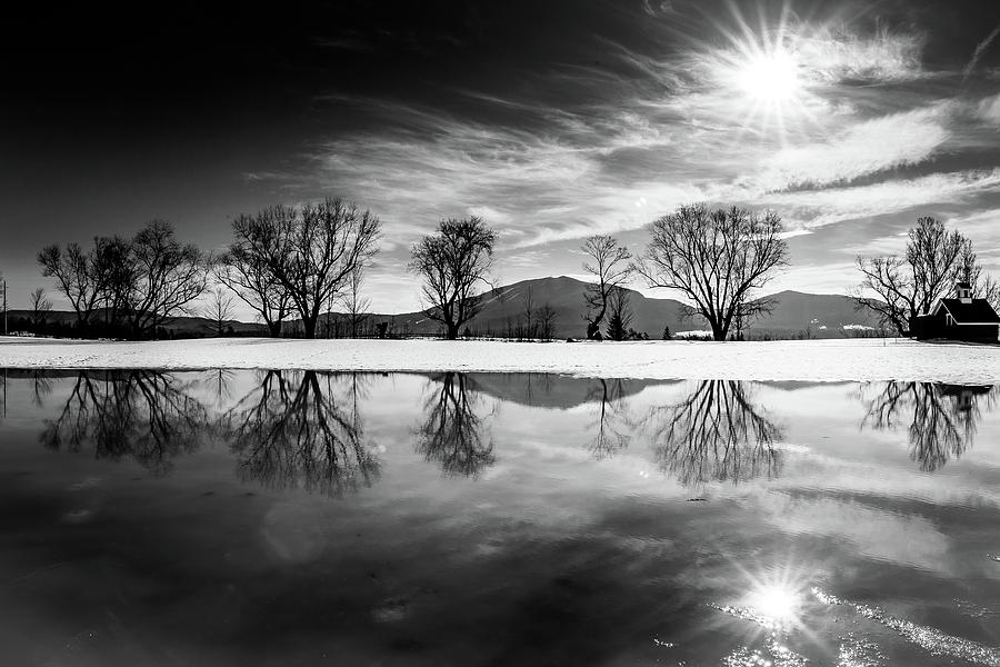 Winter Reflection BW 2 Photograph by Tim Kirchoff