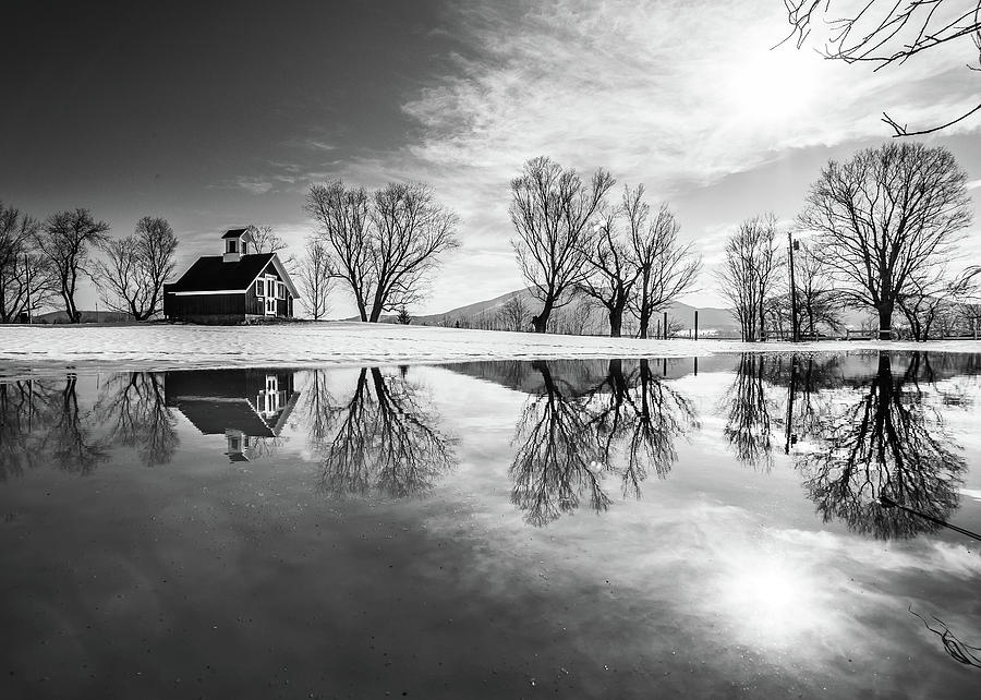 Winter Reflection BW Photograph by Tim Kirchoff