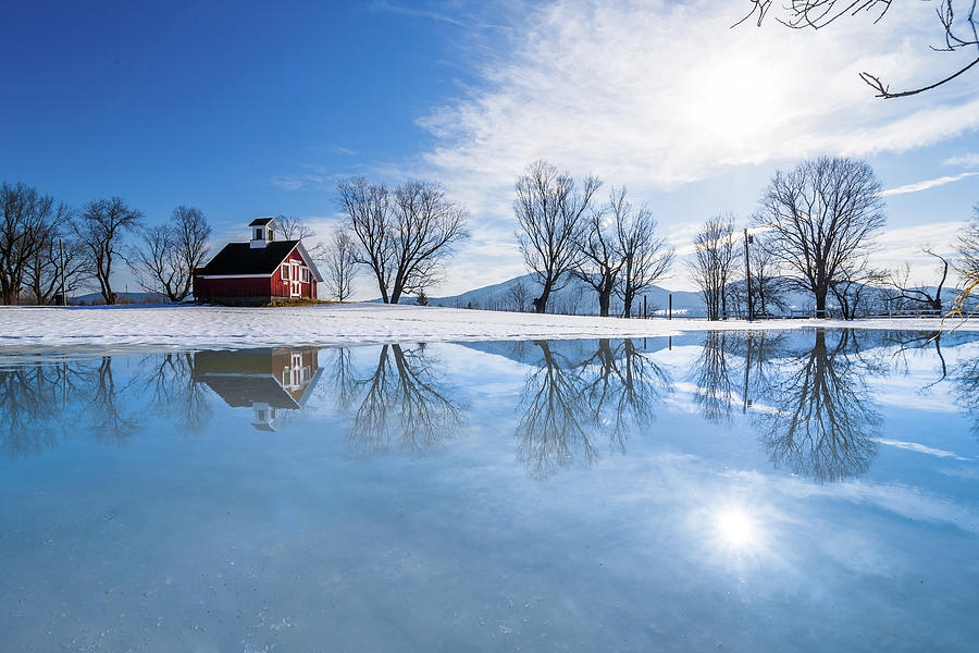 Winter Reflection Landscape Photograph by Tim Kirchoff