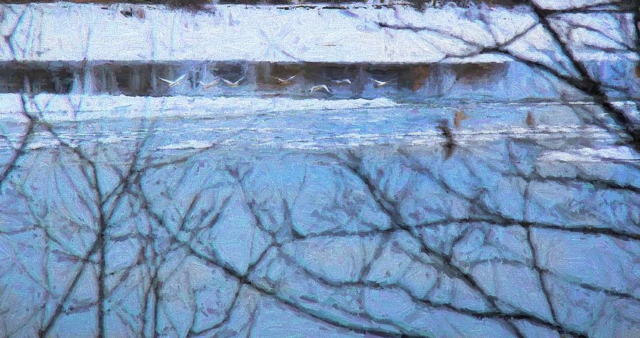 Winter River Photograph by Kathy Bassett
