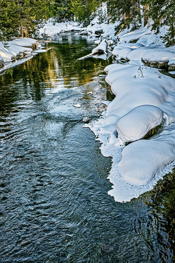 Winter River Reflections - Yellowstone Photograph by Stuart Litoff