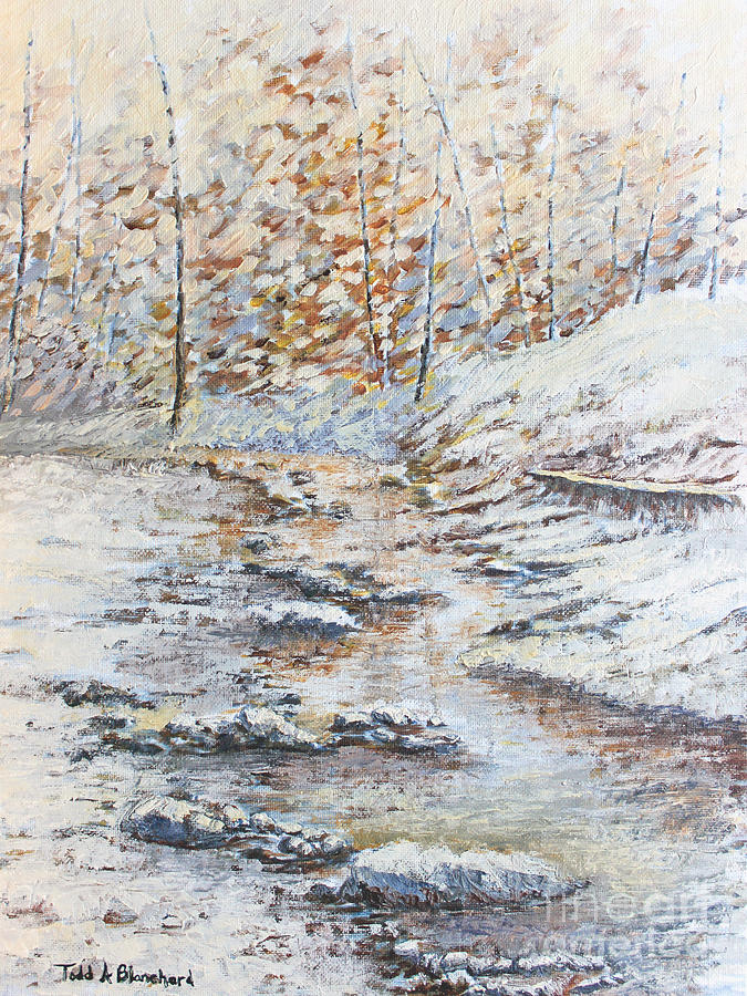 Winter River Painting by Todd Blanchard