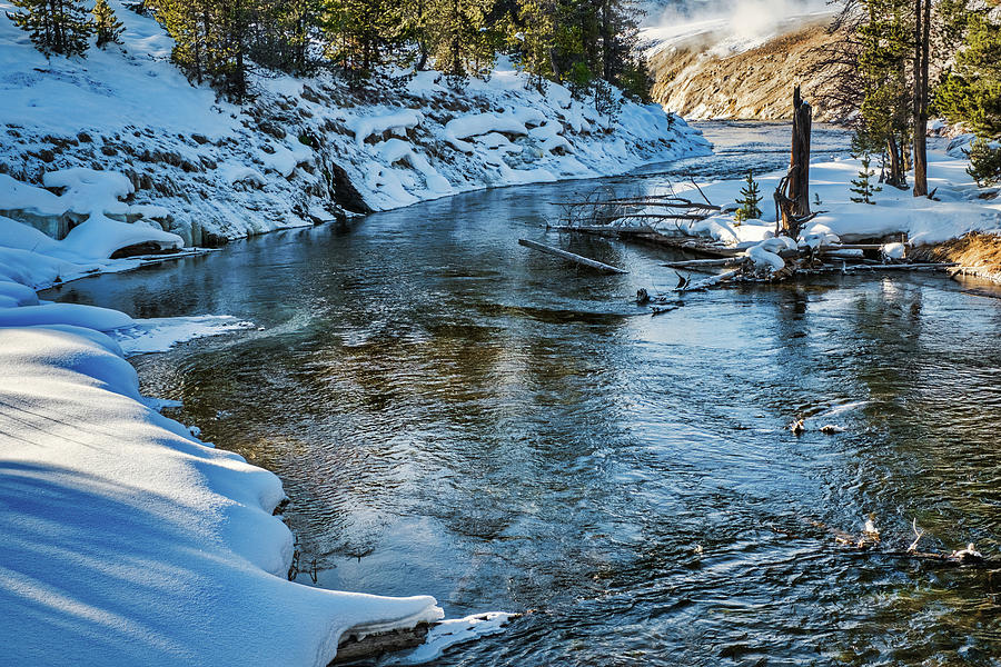 Winter River View - Yellowstone Photograph by Stuart Litoff